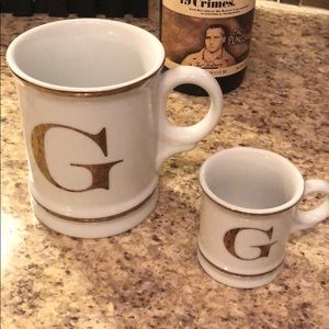 Williams Sonoma - G - Monogram Mug & Espresso Cup